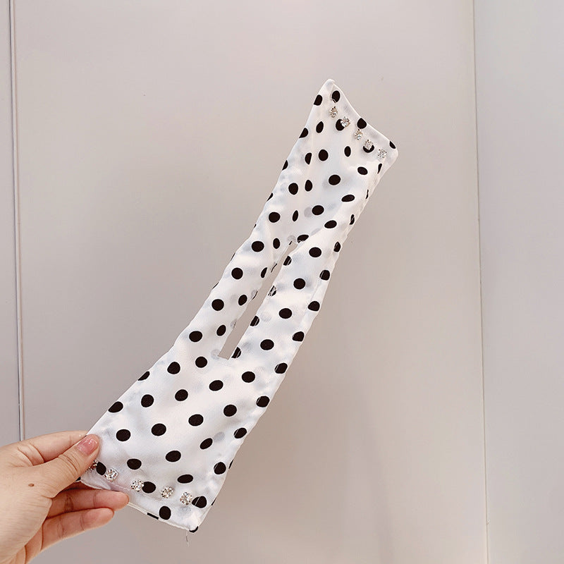 Elegant Women's Solid Print Bun Maker DIY Hairstyle Tool - Long Hair Bow Headband Hair Accessories for Parties, Weddings & Everyday Fashion