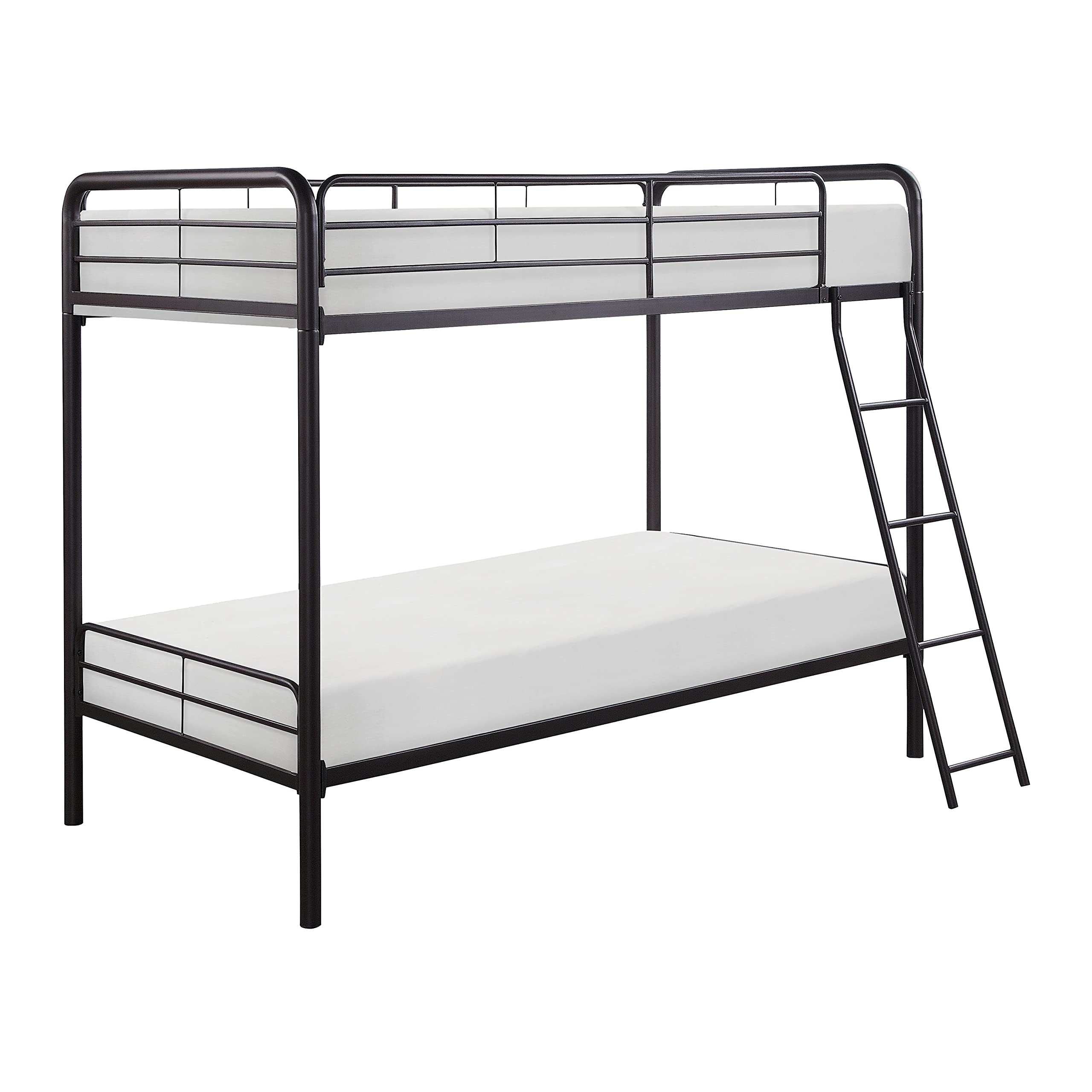 Lexicon Rayne Metal Bunk Bed - Twin Over Twin Size - Dark Bronze Finish - Space Saving Kids & Guest Room Bed - Durable & Sturdy for Shared Bedrooms, Dorms & Vacation Homes