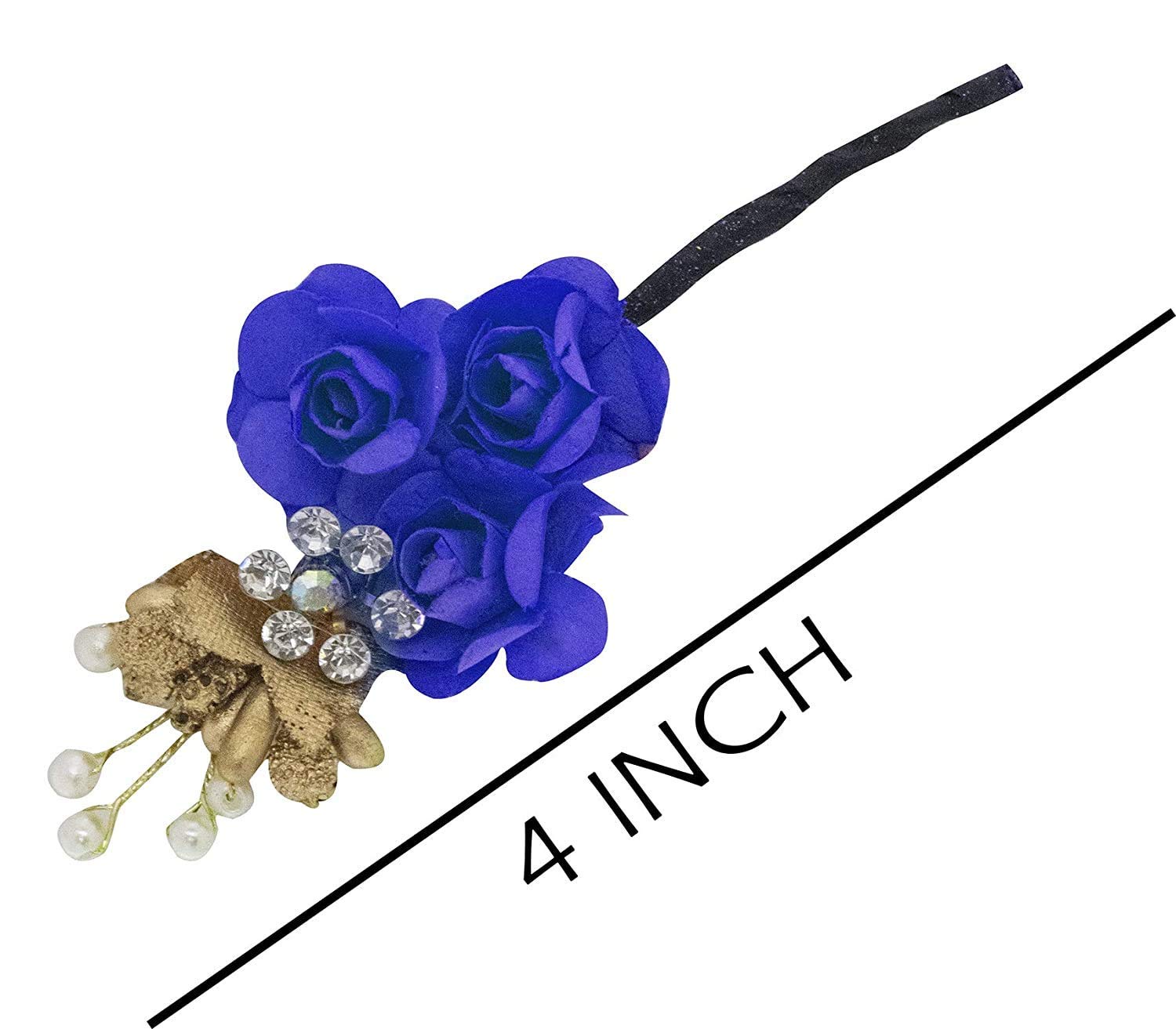 Inaaya Set of 6 Rose Flower Hair Pins for Women & Girls - Elegant Juda Bun Decorations - Perfect for Weddings, Parties & Everyday Hairstyles