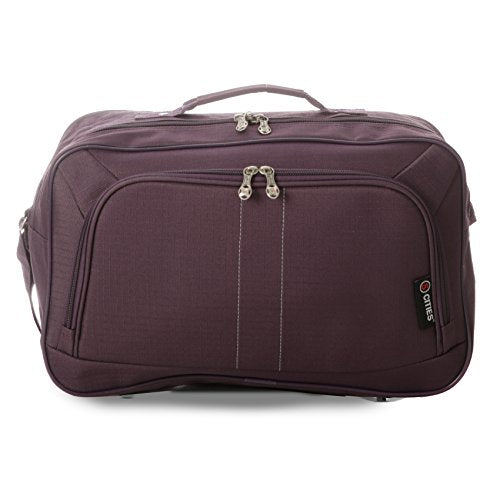 16 Inch Carry On Duffle Bag for Travel - Lightweight 19L Flight Approved Hand Luggage, Perfect as 2nd Bag or Underseat Personal Item (Plum) - Ideal for Weekend Trips, Gym & Business Travel