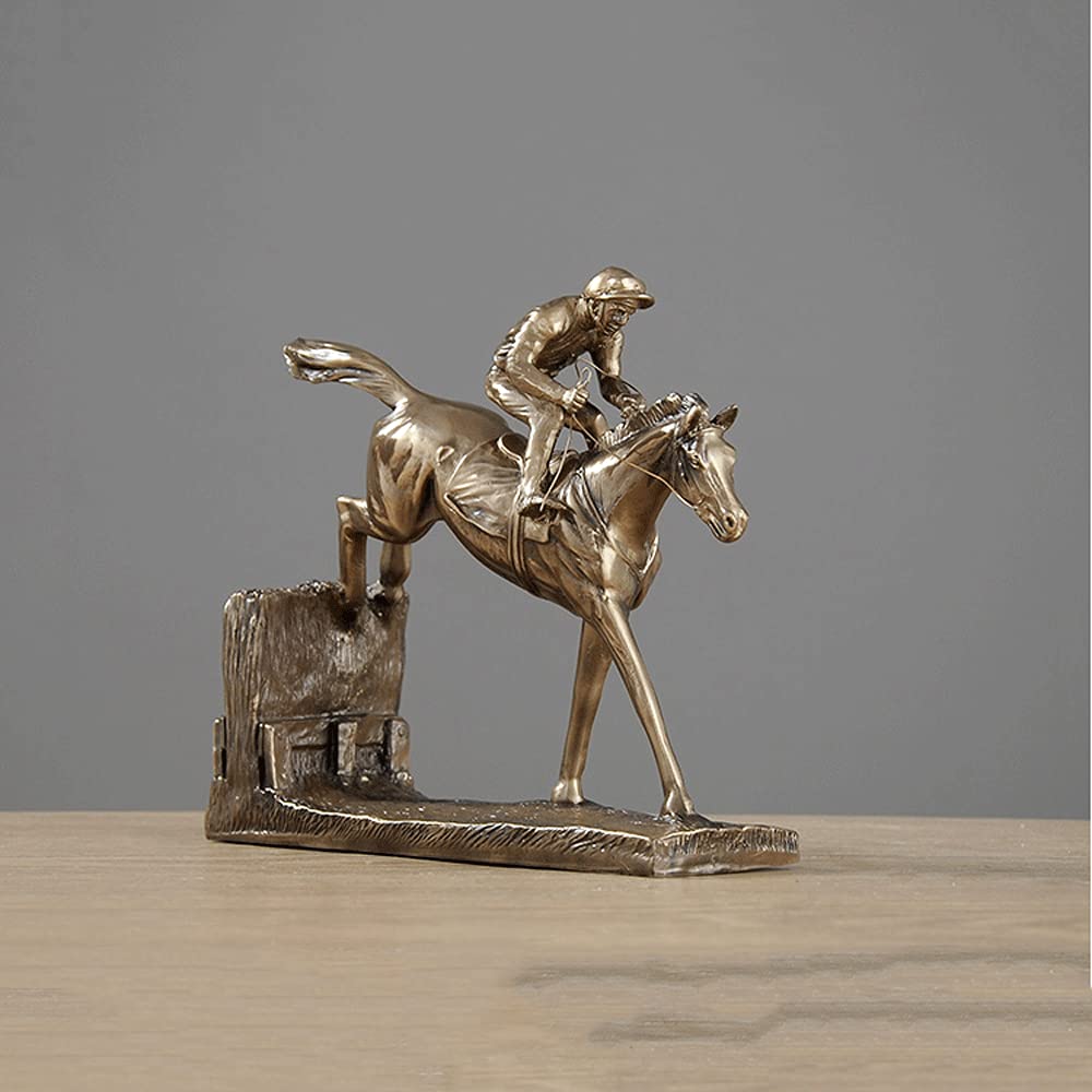 Premium Jumping Horse Racing Statue - Elegant Office & Home Decor Sculpture for Desktop, Table Top, Cabinet | Perfect for Gifts, Office Decor, and Living Room Accents