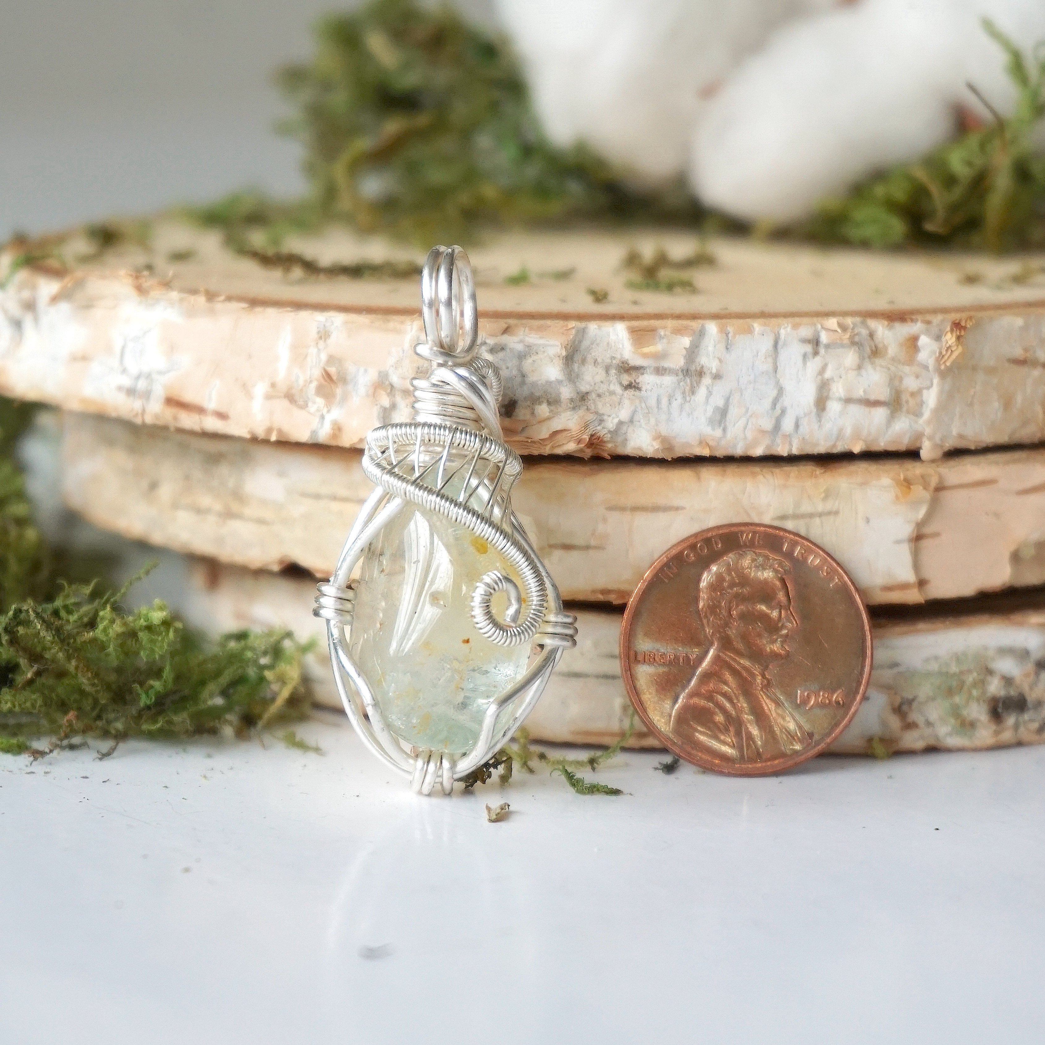 Natural Raw Topaz Gemstone Sterling Silver Plated Pendant Necklace for Women - Perfect for Gifts, Weddings & Everyday Elegance