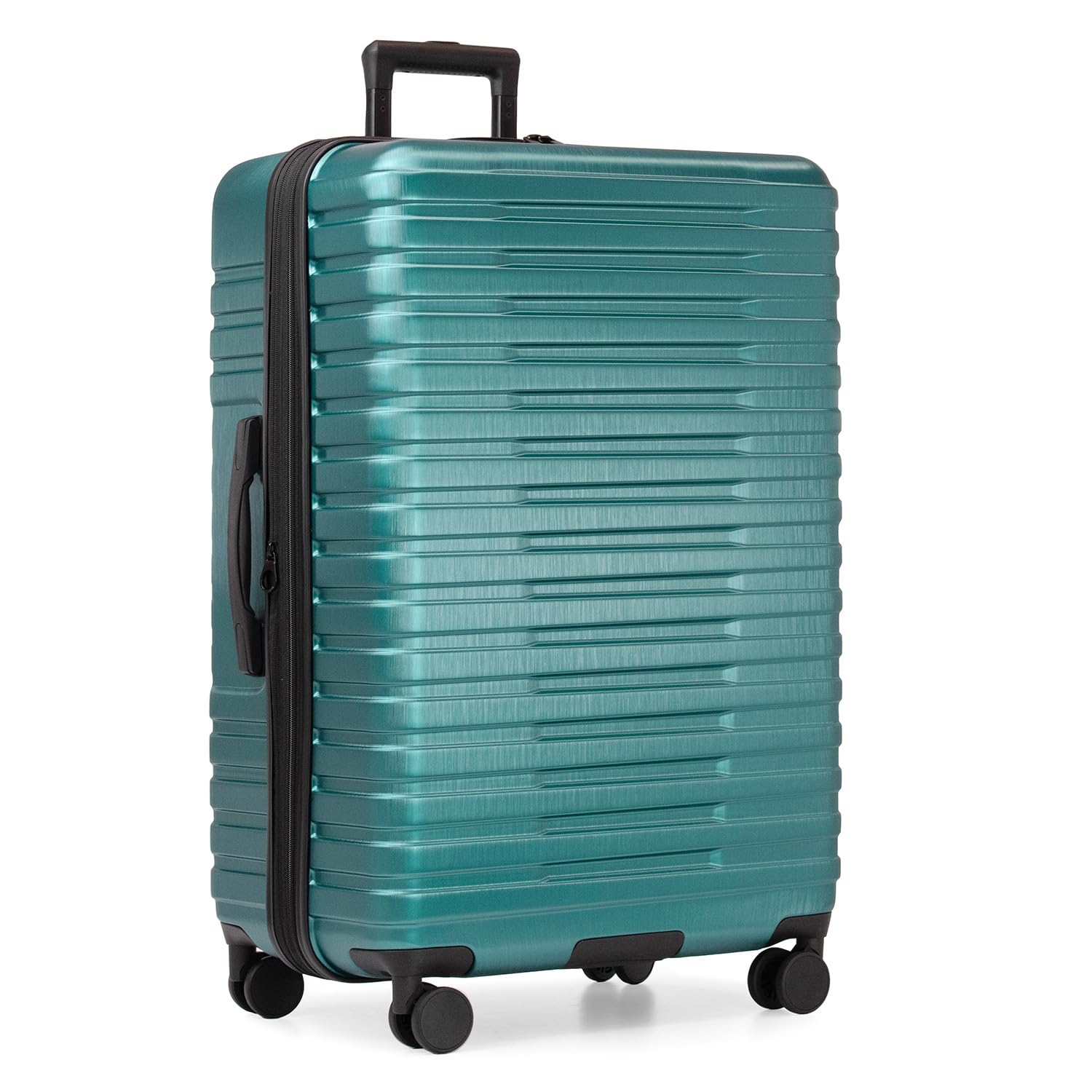 U.S. Traveler Boren 30-Inch Polycarbonate Hardside Spinner Luggage - Teal Checked Suitcase with 8 Wheels & Aluminum Handle | Durable Travel Suitcase for International Flights, Business Trips & Family Vacations