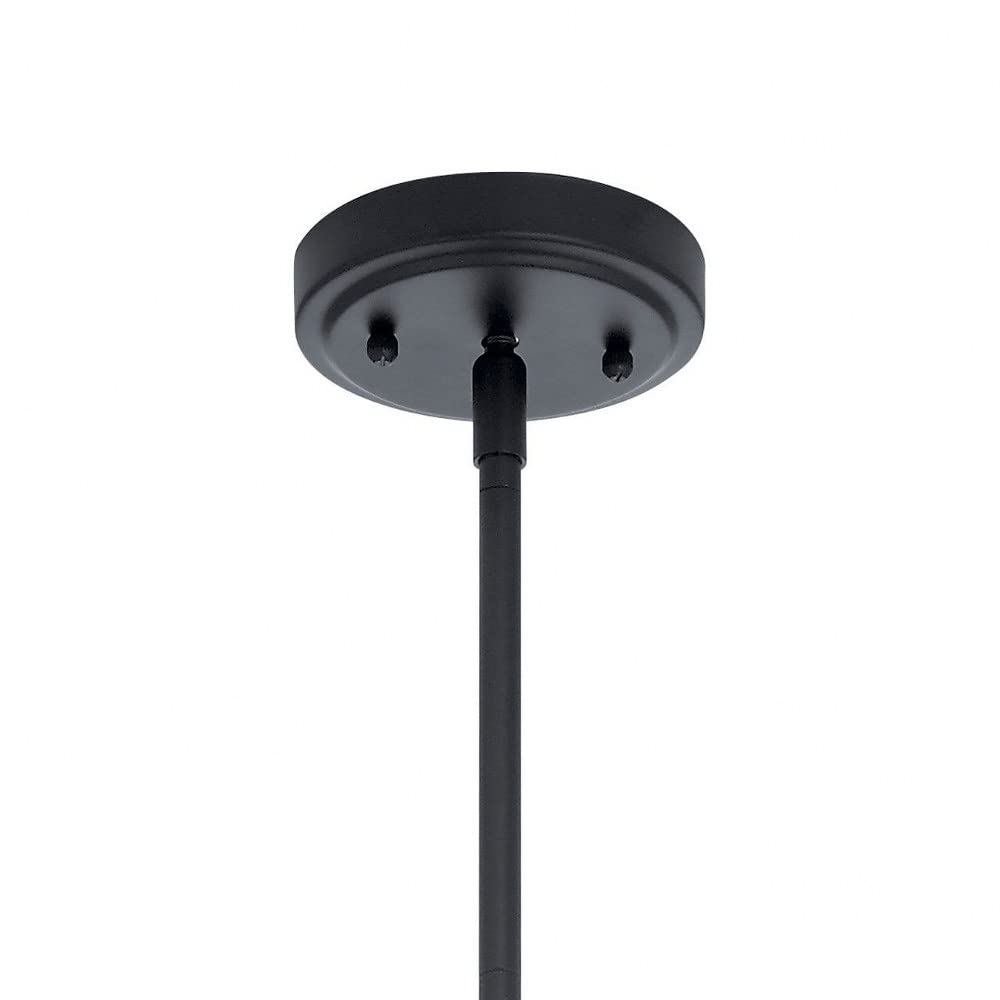 Modern Black Pendant Light with Clear Glass Shade - Sleek Contemporary Ceiling Lighting for Kitchen Island, Dining Room, or Living Room Decor