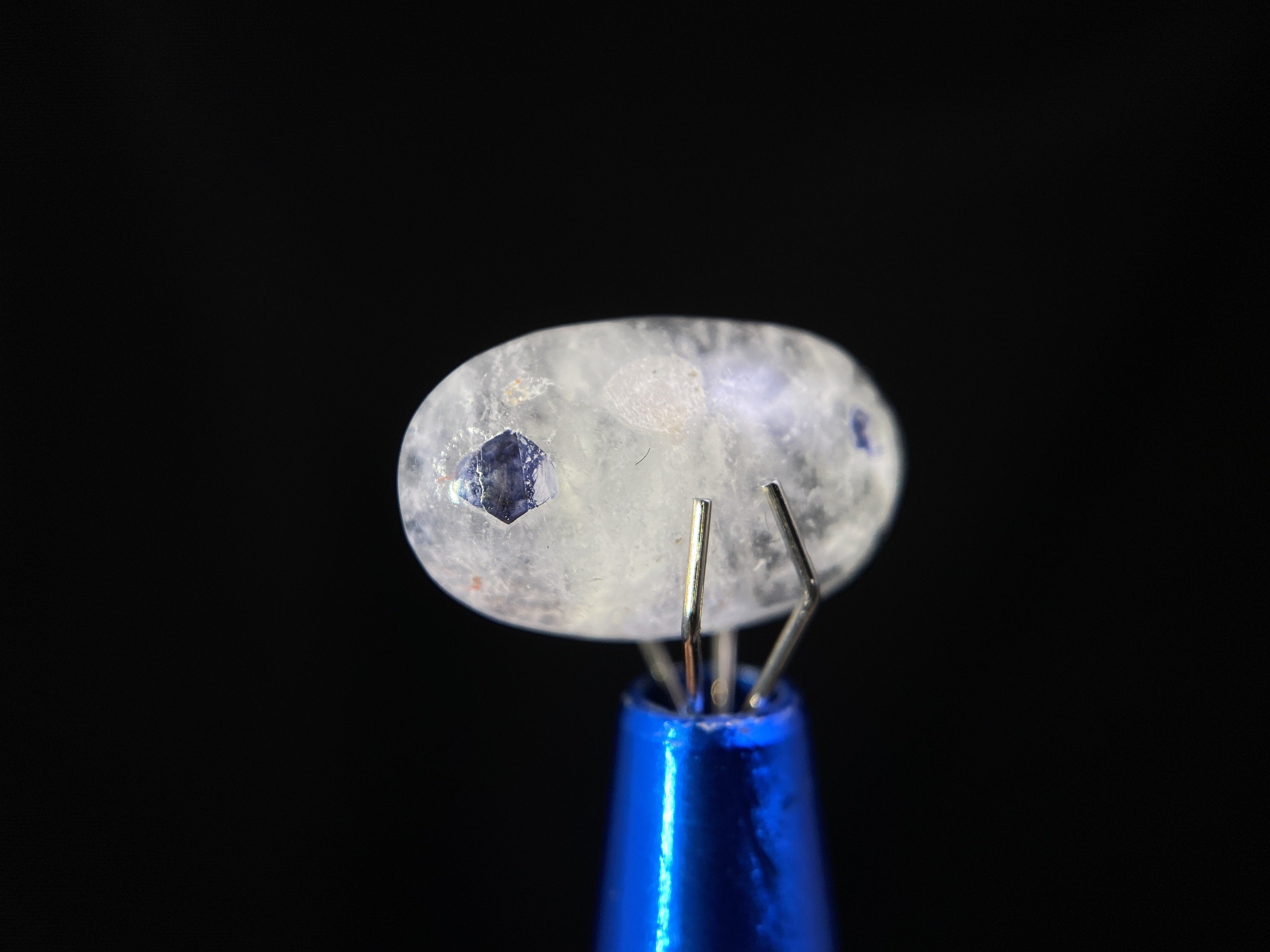 FLUORITE in Clear QUARTZ Cabochon | Rare Gemstone for Jewelry Making | Healing Crystals | Perfect for Pendants, Rings & Spiritual Meditation