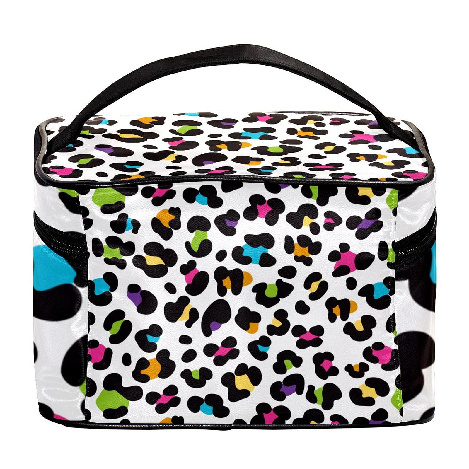 Stylish Cheetah Print Large Travel Makeup Bag - Waterproof Cosmetic Organizer with Zipper for Women & Girls | Perfect for Vacation, Gym, and Daily Essentials Storage