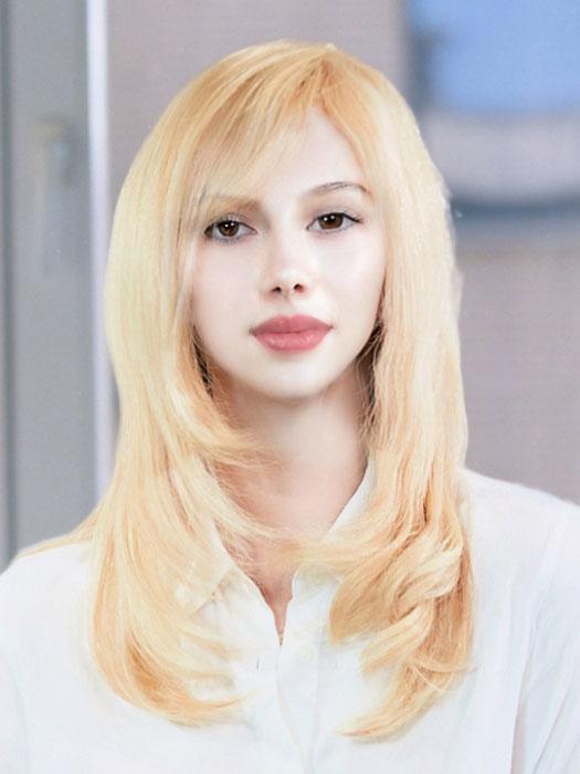 Amber Human Hair Wig with Mono Top - Natural Look & Comfortable Fit for Daily Wear, Cosplay, and Special Occasions