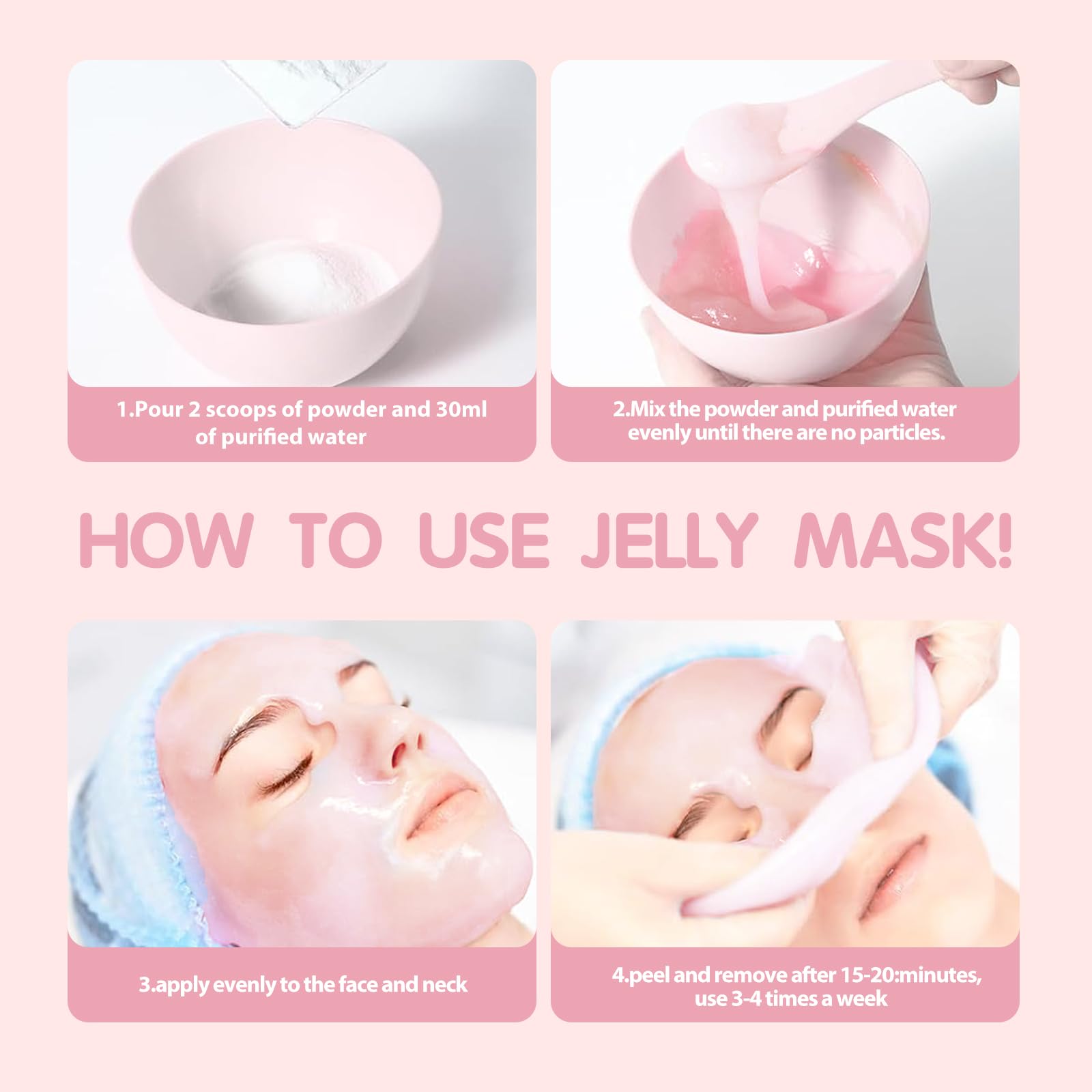 Professional Hydrating Jelly Face Mask for Wrinkles & Acne - 23 Fl Oz Natural Gel Facial Mask with Himalaya & Vitamin C Essence | Deep Moisturizing Skincare for Dry Skin, Spa Treatment & At-Home Relaxation