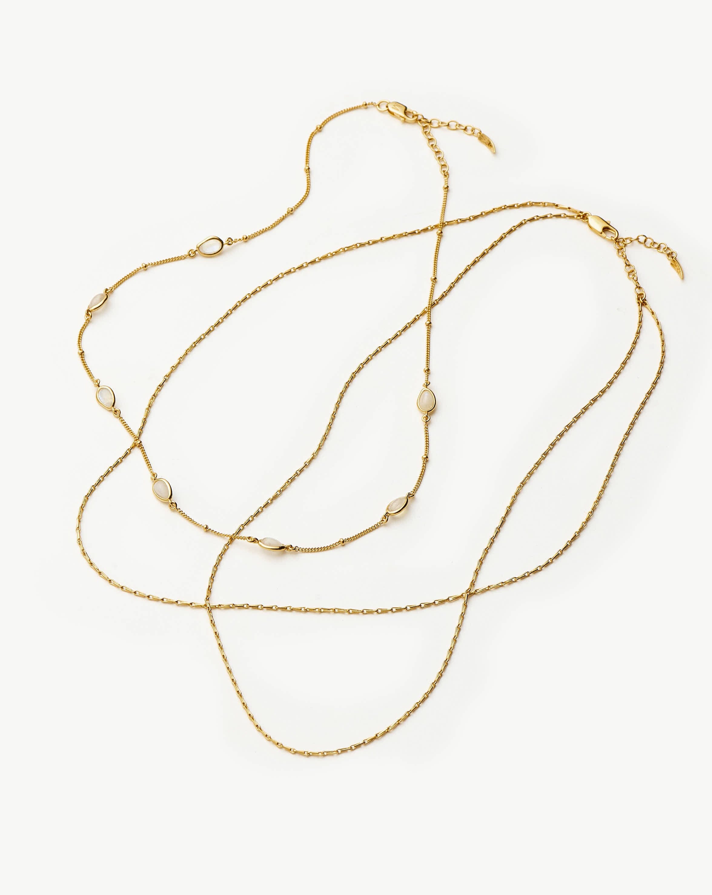 Magma & Twisted Double Chain Necklace Set - 18k Gold Vermeil Jewelry for Women | Perfect for Date Night, Parties & Special Occasions
