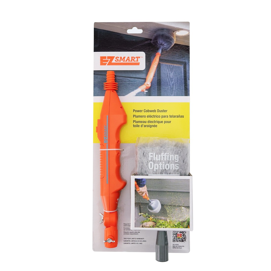 EZ Smart Cobweb Power Duster - Electric Extendable Ceiling Dust Cleaner with LED Light for Home, Office & High Ceiling Cleaning - Perfect for Corners, Fans, Vents and Hard-to-Reach Areas