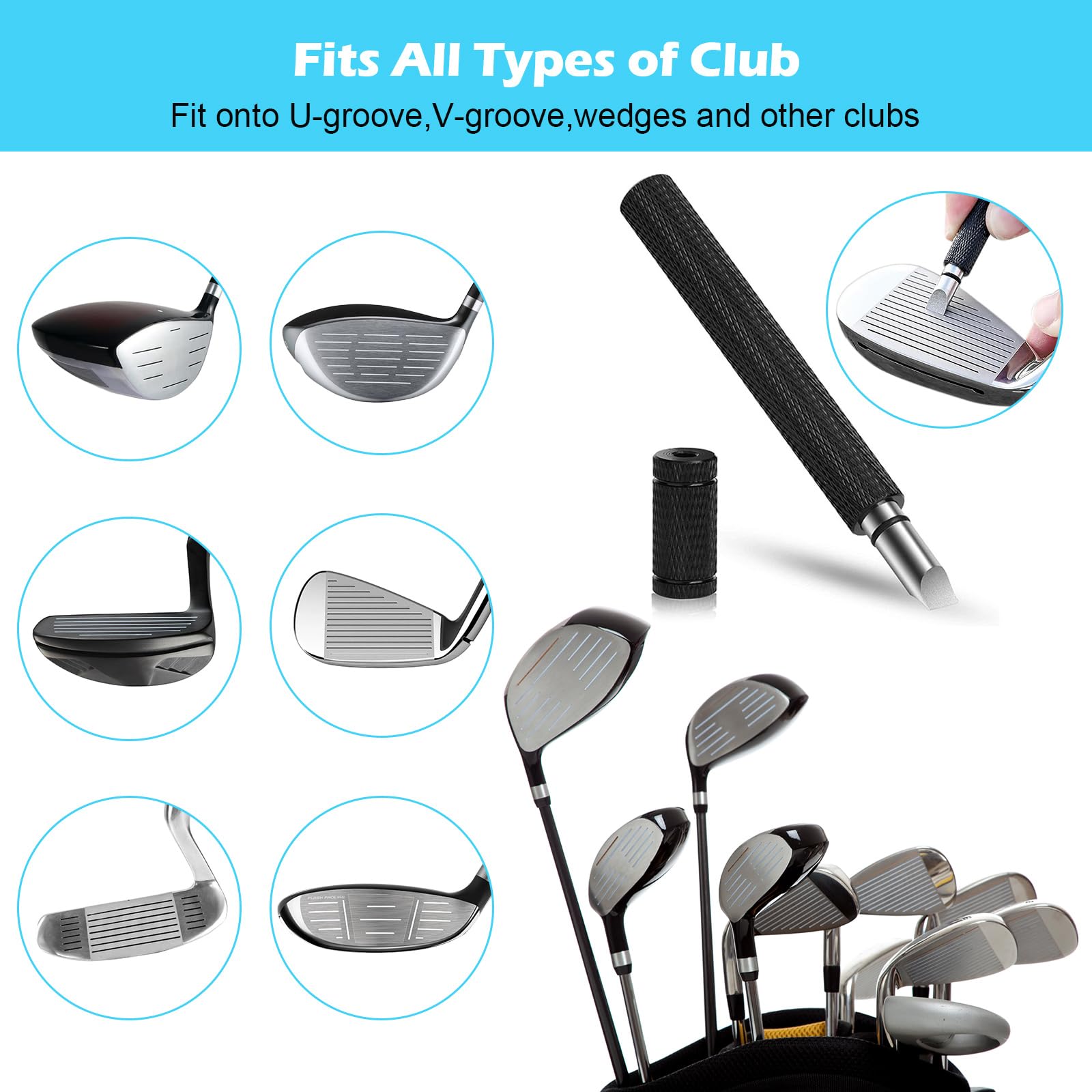 Premium Golf Club Cleaning Kit with Club Cleaner, Water Towel, Divot Repair Tool & Groove Sharpener | Complete Golf Ball Alignment & Maintenance Set | Ideal for Men & Women Golfers | Perfect for Course Play, Practice & Equipment Care