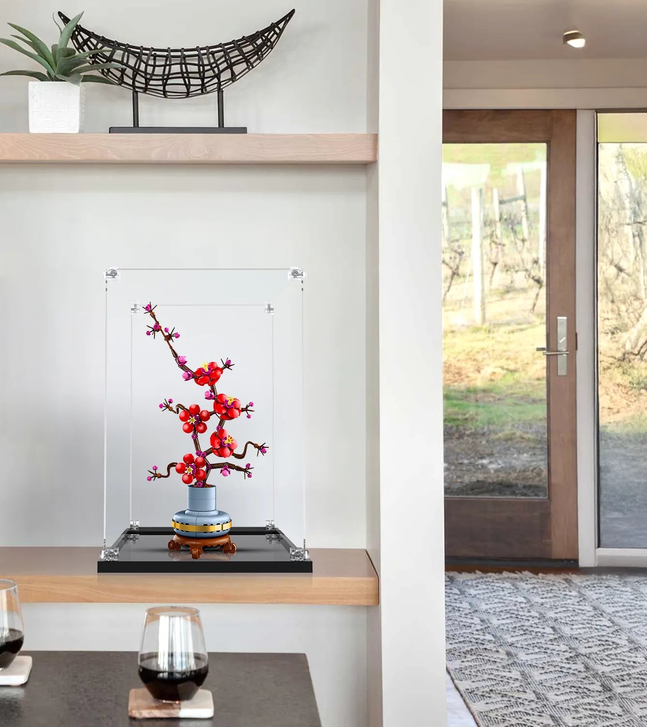 LEGO Icons Plum Blossom 10369 Display Case - Premium Acrylic Showcase for LEGO Flower Collection | Perfect for Home Decor, Office Display & Gift Giving