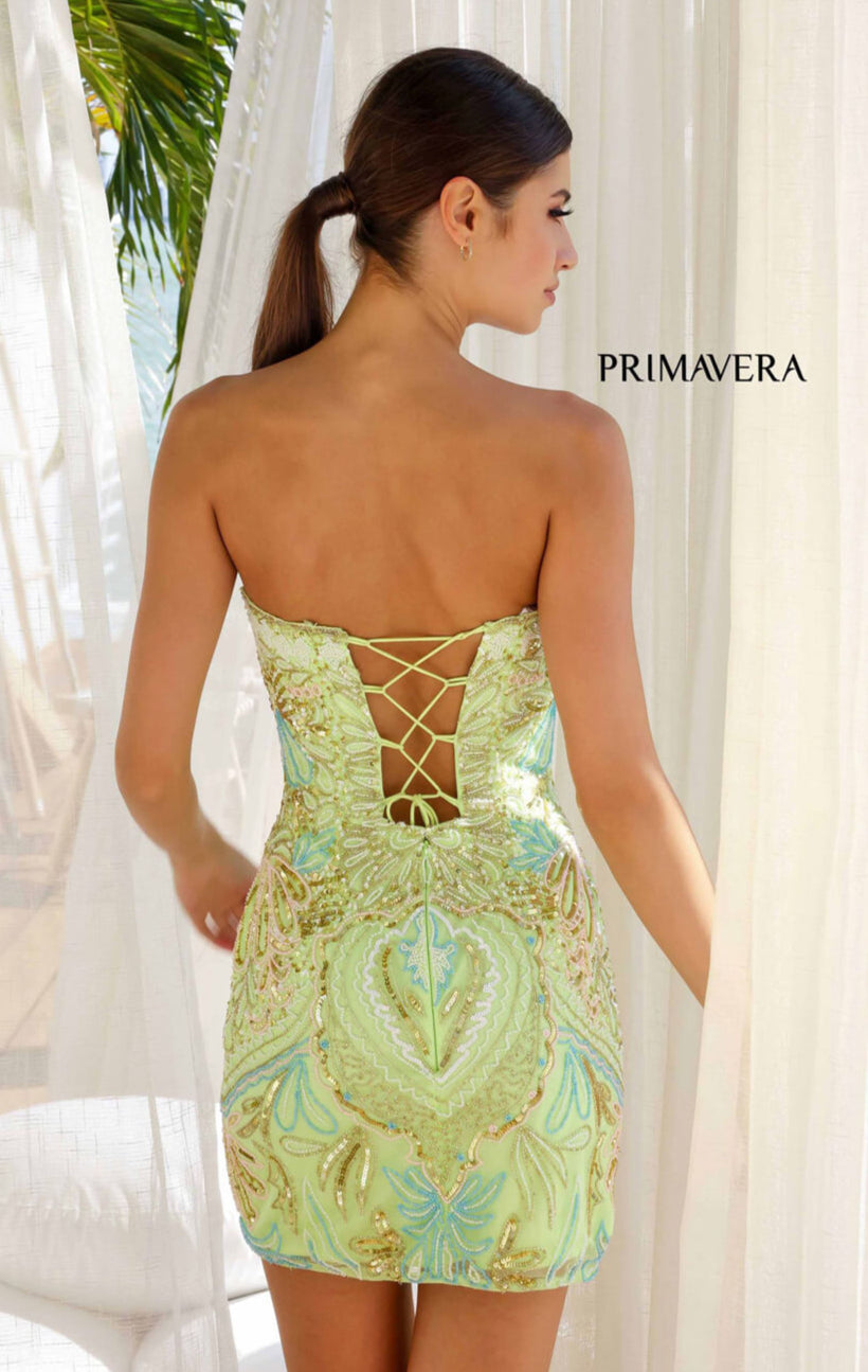 Vintage Style Strapless Beaded Dress - Primavera 4243 - Perfect for Evening Parties, Weddings & Special Occasions
