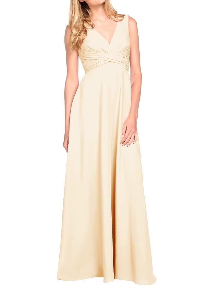 Elegant V-Neck A-Line Bridesmaid Dresses for Wedding - Long Formal Prom Gowns for Women | Perfect for Weddings, Proms & Special Occasions