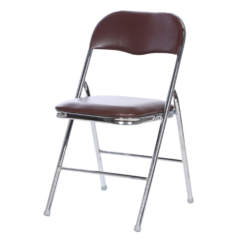 Electroplated Folding Chair - Home, Office, Computer & Outdoor Use - Durable & Stylish Coffee Color - Perfect for Work, Study, Relaxation & Patio Furniture