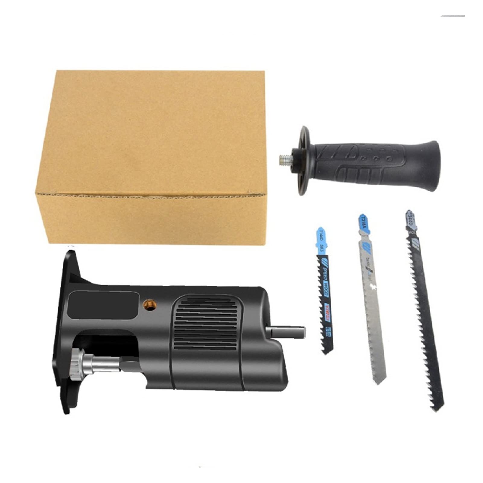 DMEIHUA Reciprocating Saw Adapter for Electric Drill - Power Tool Conversion Kit with Blades for Wood Cutting, Metal Cutting & DIY Projects (Black Set) - Perfect for Home Renovation, Carpentry & Construction Work