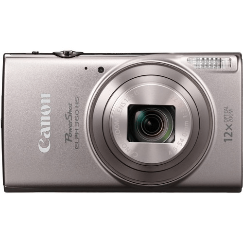 Canon PowerShot ELPH 360 HS Digital Camera 20.2MP with 12x Optical Zoom - Silver | Compact Point & Shoot Camera for Travel, Vlogging & Everyday Photography
