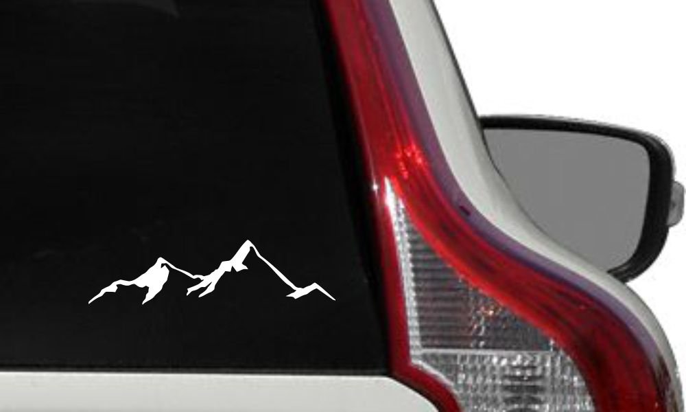 Mountain View Version 4 Car Vinyl Sticker Decal - Waterproof Bumper Sticker for Cars, Trucks, Windows, Laptops - Custom Wall Art for Home, Office, iPad, MacBook (White) - Perfect for Personalizing Vehicles, Tech Devices & Interior Decor
