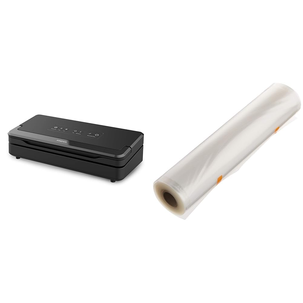 Anova Culinary Precision Vacuum Sealer Pro - Black | 50 Pack Clear Vacuum Sealer Bags Included | Professional Food Preservation for Sous Vide, Meal Prep & Freezer Storage