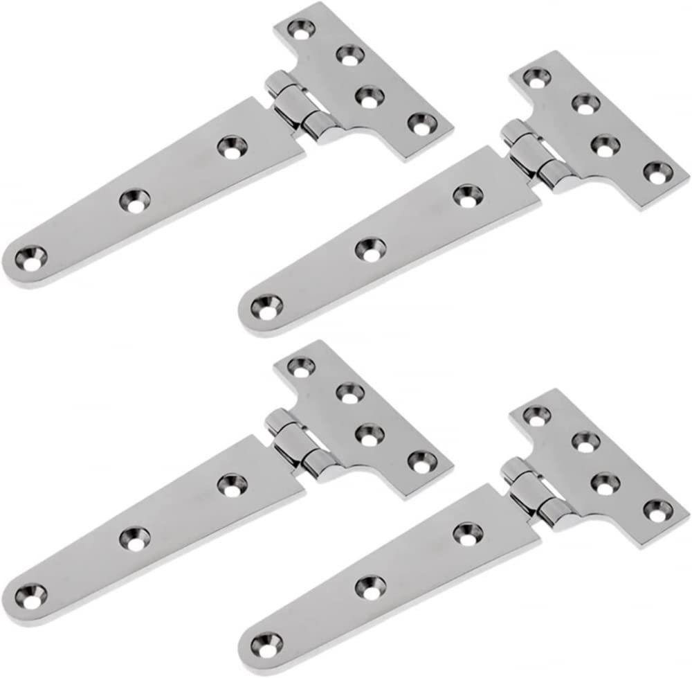 4-Pack Heavy Duty T-Shaped Marine Hinges - 316 Stainless Steel Boat Hinges for Doors & Hatches - Corrosion Resistant Yacht Hardware (Perfect for Marine, RV & Outdoor Applications)