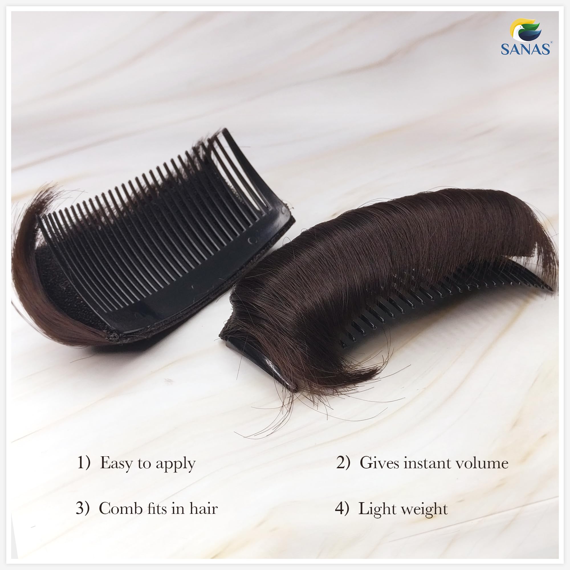 Sanas Hair Puff Clips for Women - 1PC Brown Hair Bun Maker & Styling Accessories for Updos, Wedding Hairstyles, Juda Bun & Everyday Use