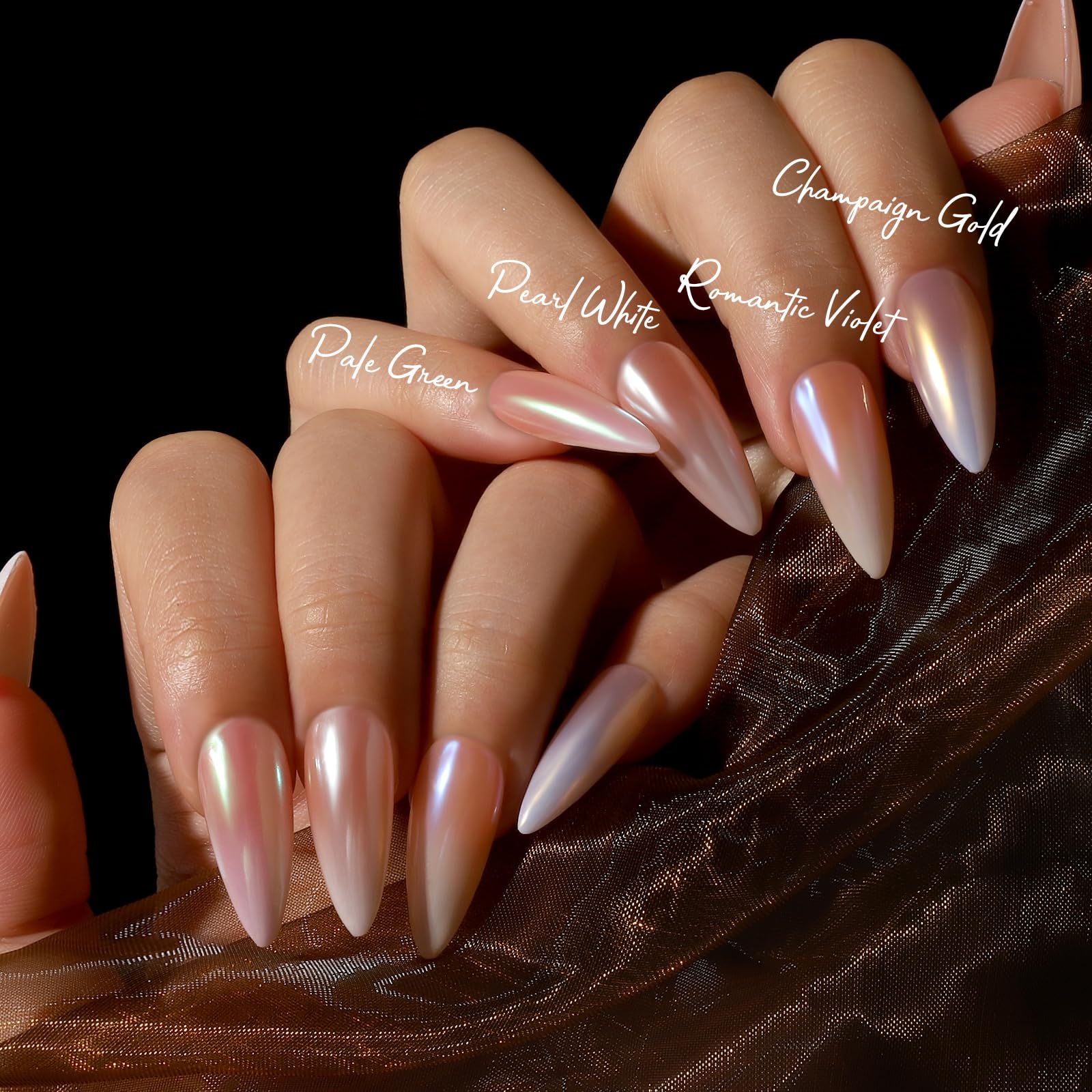 Premium Pearl Chrome Nail Powder Kit - 4pcs Gel Nail Chrome Powder for Stunning Metallic Nail Art | White Chrome Powder for Acrylic & Gel Nails | Perfect for Salon Professionals & DIY Nail Enthusiasts | Great for Parties, Weddings & Special Occasions