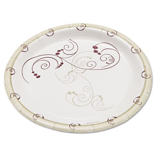 Eco-Friendly Clay-Coated Paper Plates 6 Inch - Round Disposable Plates for Parties, Picnics & Events - Mediumweight, Symphony Design, 125 Count Pack - Perfect for BBQs, Birthdays & Outdoor Dining