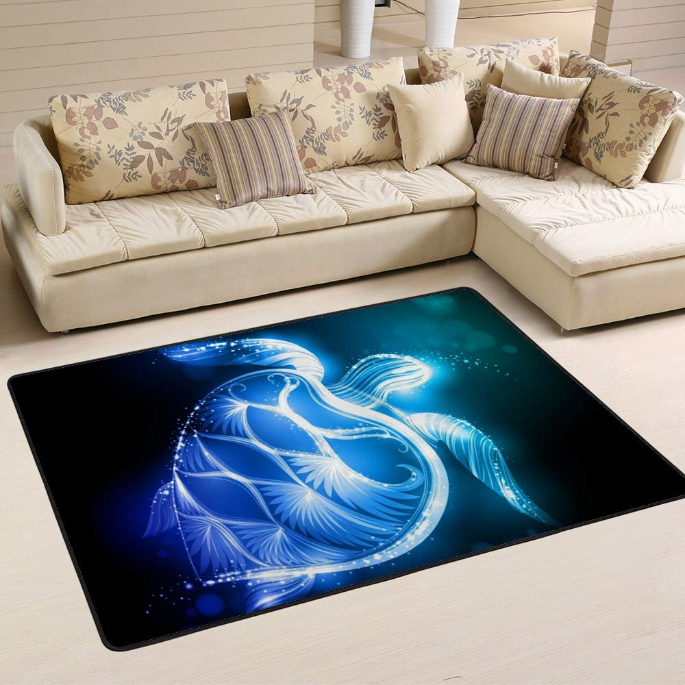 ALAZA 4' x 6' Turtle Ocean Tortoise Print Area Rug - Soft Lightweight Polyester Floor Mat for Living Room, Bedroom, Dorm - Perfect for Kids Room Decor & Beach Theme Home Design