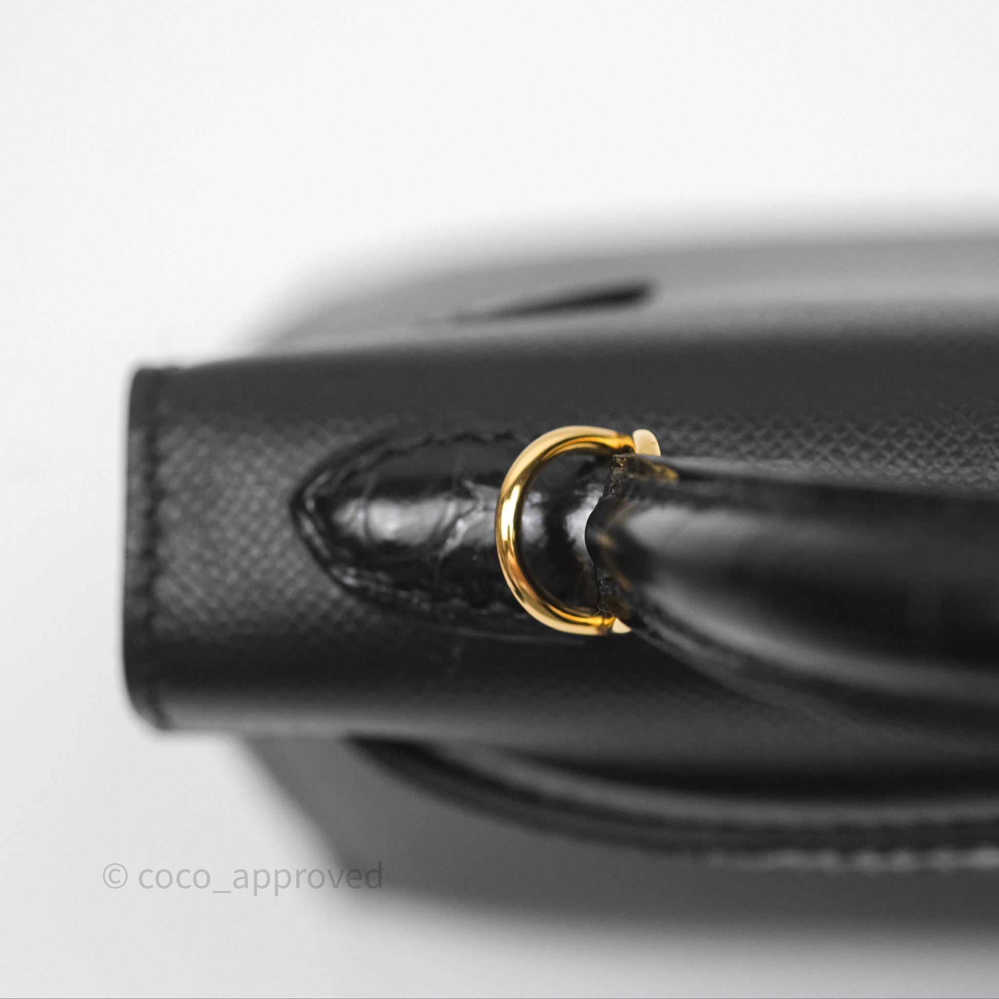 Authentic Hermès Mini Kelly II Touch Noir 89 Crocodile Leather with Gold Hardware - Luxury Handbag for Women | Perfect for Evening Events & Special Occasions