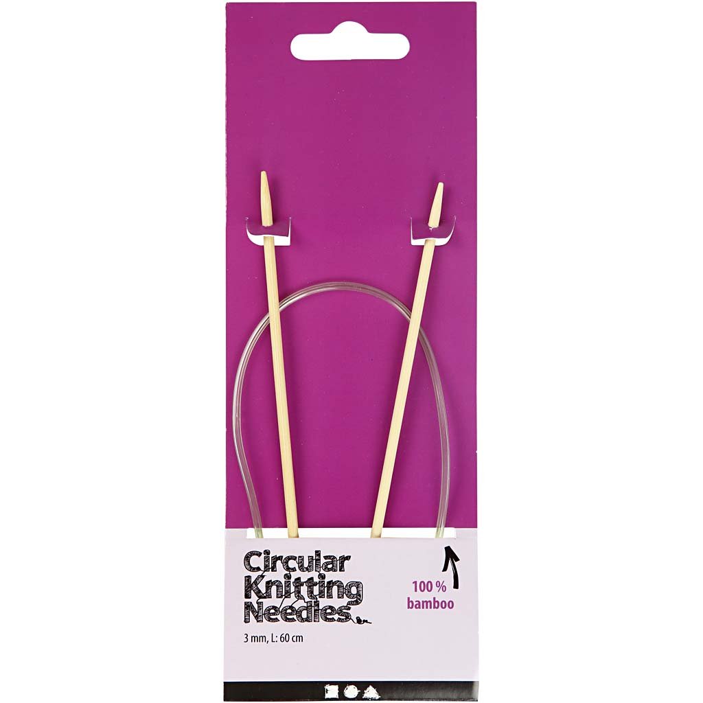 3-Piece Circular Knitting Needle Set for Sweaters, Socks & Hats – Smooth Bamboo Knitting Needles for Comfortable Crafting | Perfect for Knitting Projects at Home or On-The-Go