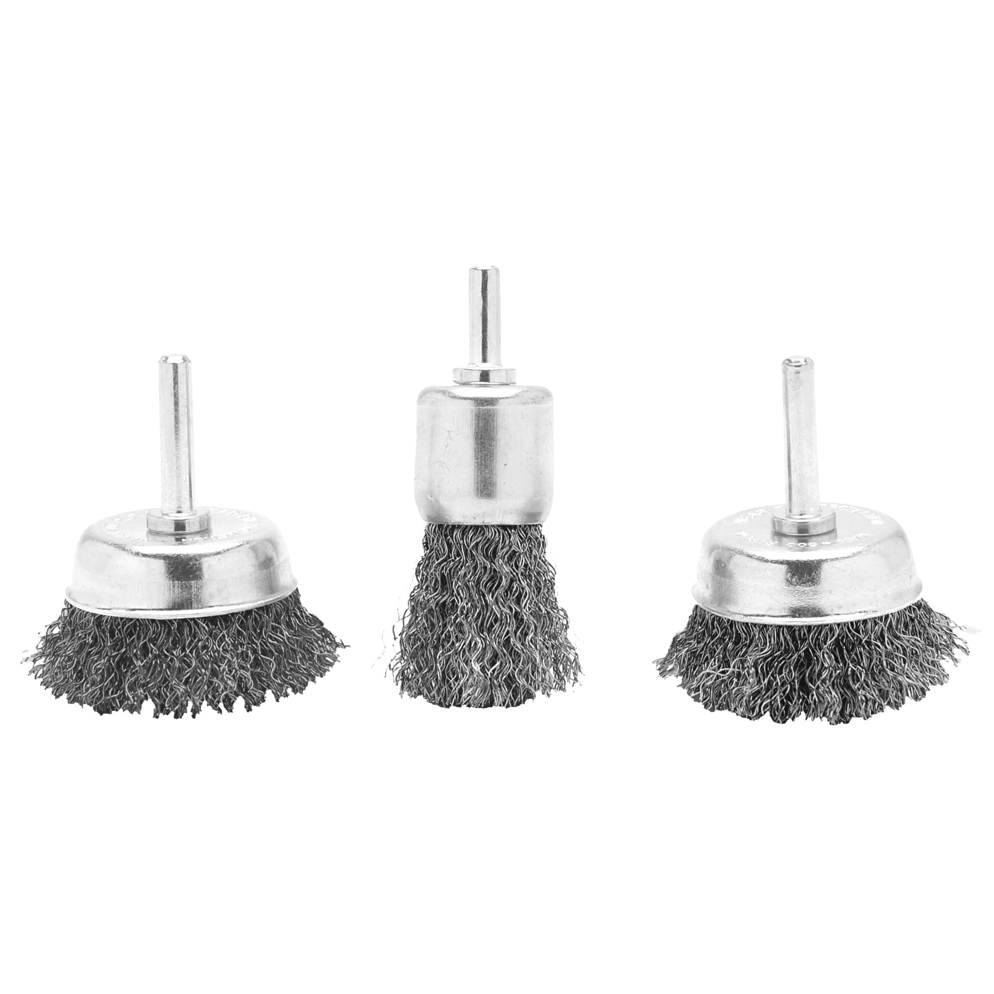 Performance Tool 1462 - 1-Inch & 3-Inch Heavy Duty Wire Cup Brushes Set (3-Pack) for Metal Cleaning, Deburring & Surface Preparation - Ideal for Rust Removal, Weld Cleaning & Automotive Restoration