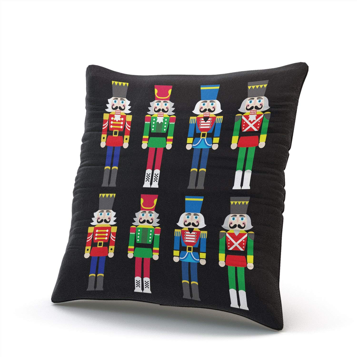 Christmas Nutcracker Soldier Decorative Throw Pillow Cover - 18x18 Inch Double-Sided Printed Square Pillow Case with Hidden Zipper | Perfect for Holiday Home Decor, Sofa & Bed Accent