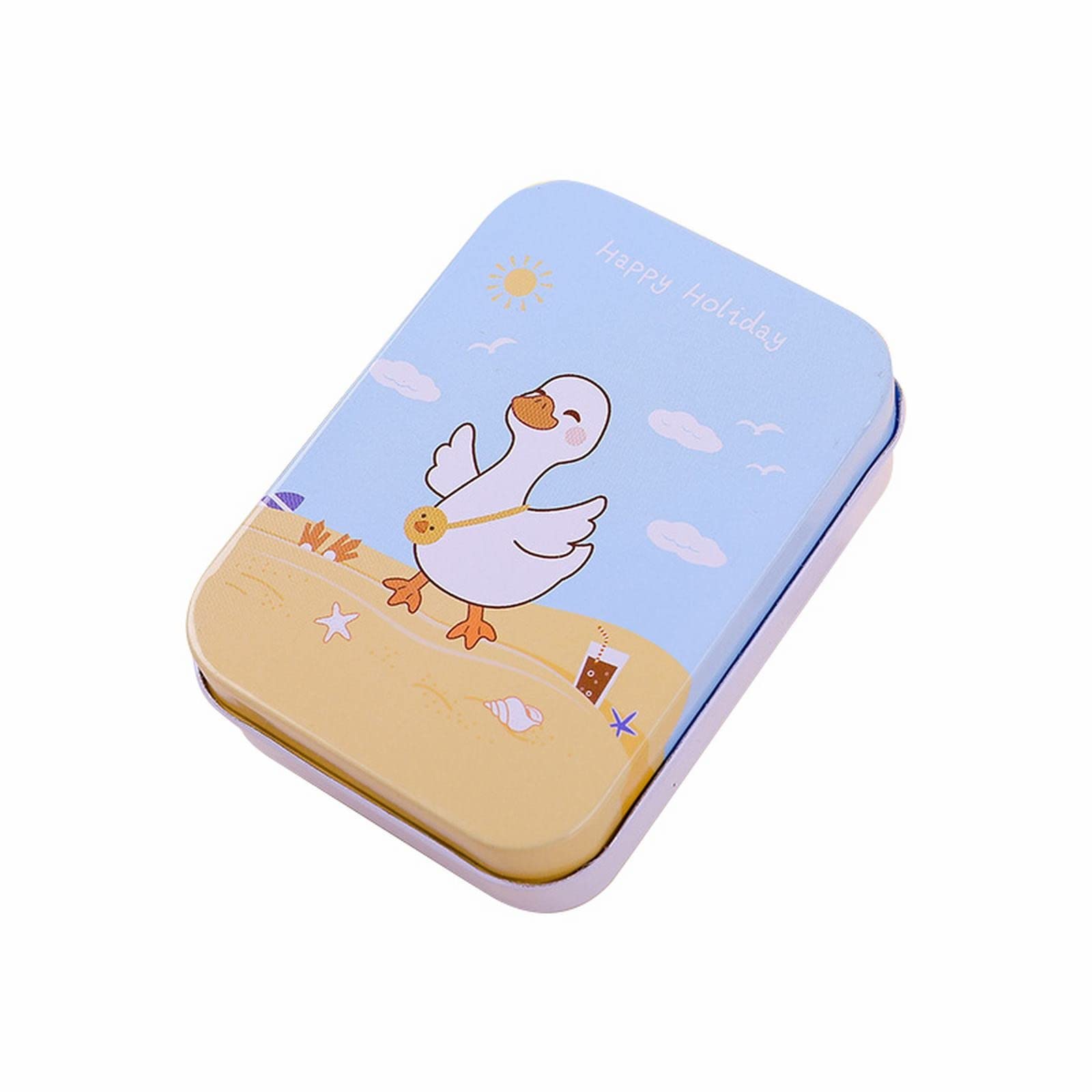 Cute Cartoon Peninsula Iron Box - Tinplate Storage Organizer for Jewelry, Accessories, Postcards & Travel Cosmetics | Perfect for Home, Office & Gift Giving