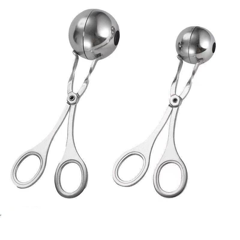 Stainless Steel Meatball Scoop & Ball Maker Set - 2-Piece Kitchen Utensils for Perfect Meatballs, Cookie Dough & Ice Cream - Ideal for Home Cooking, Baking & Meal Prep