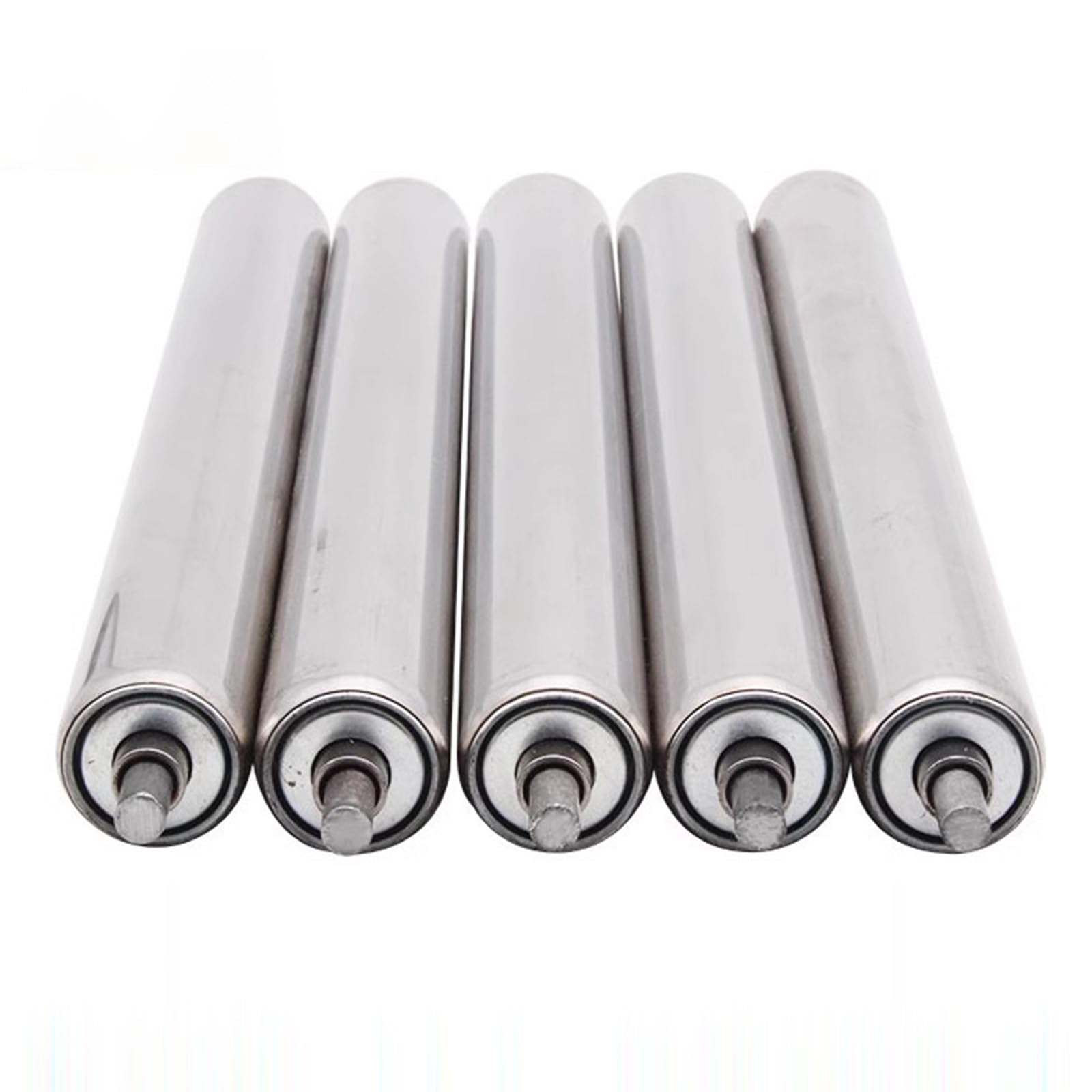 Stainless Steel Conveyor Rollers - 5 Pack Heavy Duty Commercial Grade Idler Rollers for Warehouse, Factory & Assembly Line Material Handling