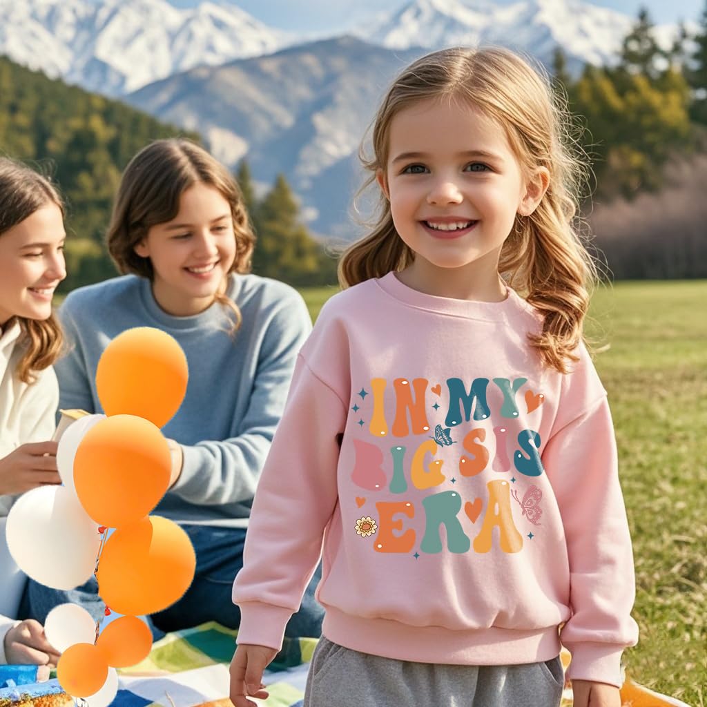 Big Sister Sweatshirt for Toddler Girls - Announcement Pullover for Fall