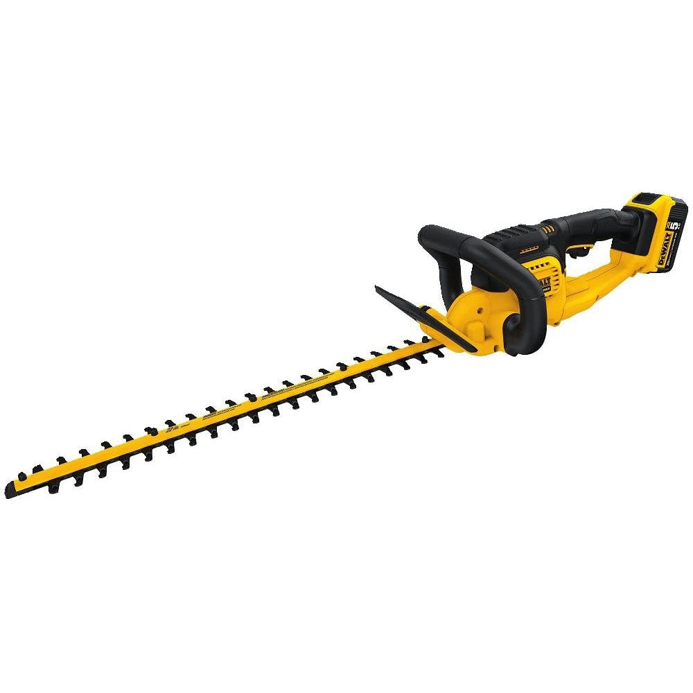 DEWALT 20V Max Cordless Hedge Trimmer with 5Ah Lithium-Ion Battery | Refurbished with Warranty | DCHT820P1 | Perfect for Landscaping, Yard Maintenance & Professional Gardening