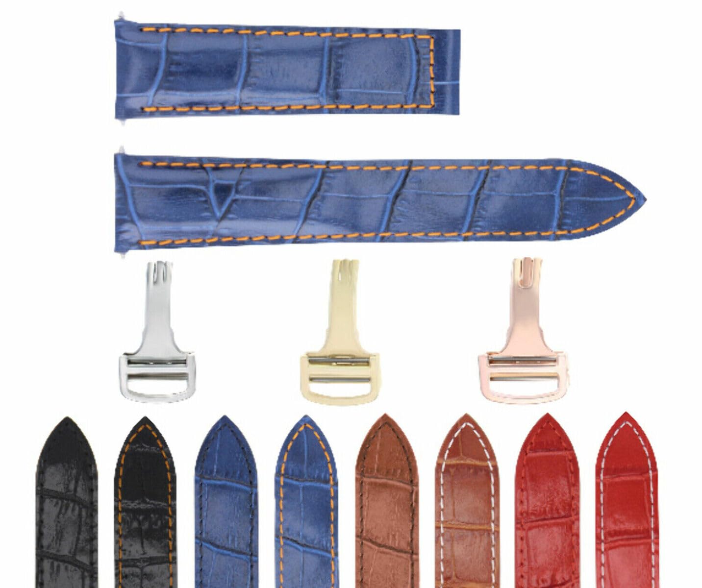 20mm Genuine Leather Replacement Watch Band Strap for Cartier Tank Francaise - Quick Release Buckle - Perfect for Dress Watches & Formal Occasions