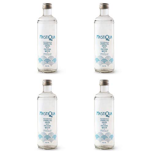 MASTIQUA Greek Mastiha Flavored Sparkling Water - 4 Pack (11 oz Each) | Refreshing Natural Beverage for Hydration, Parties & Healthy Lifestyle