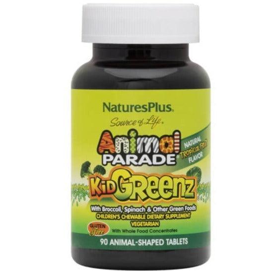 Nature's Plus Animal Parade Kid Greenz Children's Tropical Fruit 90 Chewable Vitamins - Immune Support & Daily Nutrition for Kids - Perfect for Picky Eaters & Healthy Growth