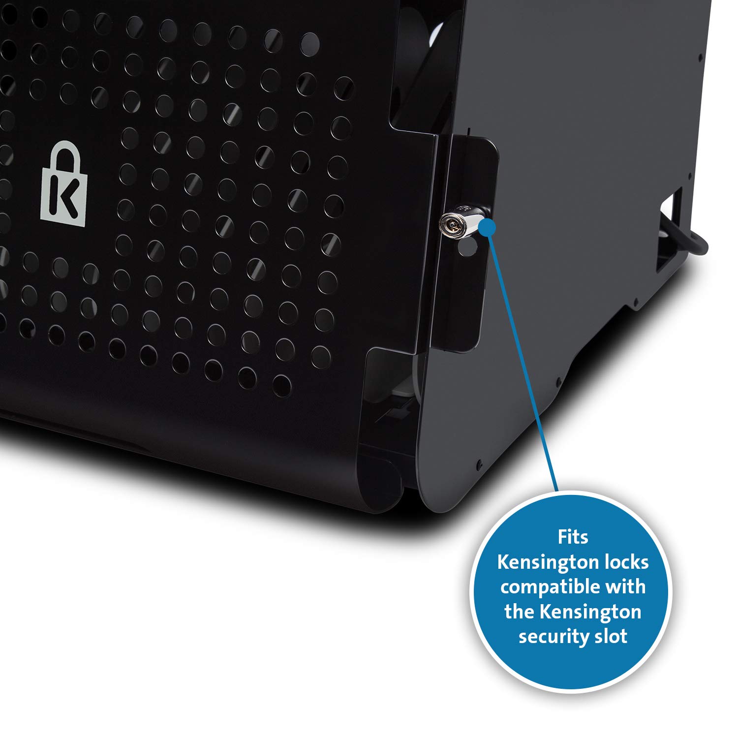 Kensington K62880NA Universal Tablet & Laptop AC Lock & Charge Station with Master Lock Combination - Secure Charging Solution for Office, School, or Public Spaces