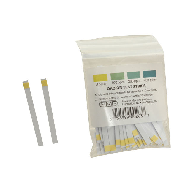FMP 142 1363 Quaternary Ammonium Compounds (QUAT) Test Strips - 100 Pack | Water Quality Testing for Pools, Spas & Food Safety
