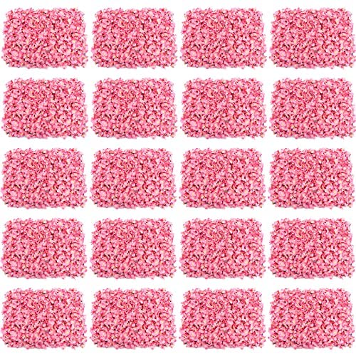 LOYALHEARTDY Artificial Silk Rose Flowers - 20PCS Pink Fake Roses for Wedding Wall Decor, Party Backdrop, Home Decoration & Stage Background - Perfect for Events, Photo Booths and Room Decor