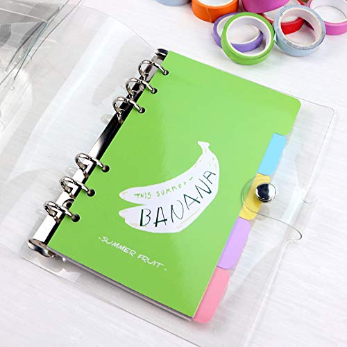 A5 6-Hole Transparent Soft PVC Notebook Cover - Refillable Planner Binder with Round Rings, Durable Protector for School, Office & Daily Organization