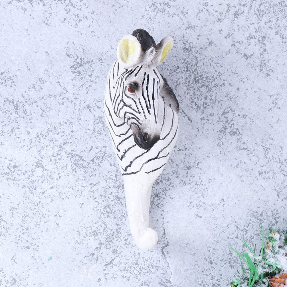 Garneck Decorative Animal Wall Hooks - Zoo Themed Coat Hooks for Home Entryway, Towel & Robe Hanging (Zebra Design, Resin Wall Mounted Hooks) - Perfect for Kids' Rooms, Bathrooms & Entryway Organization