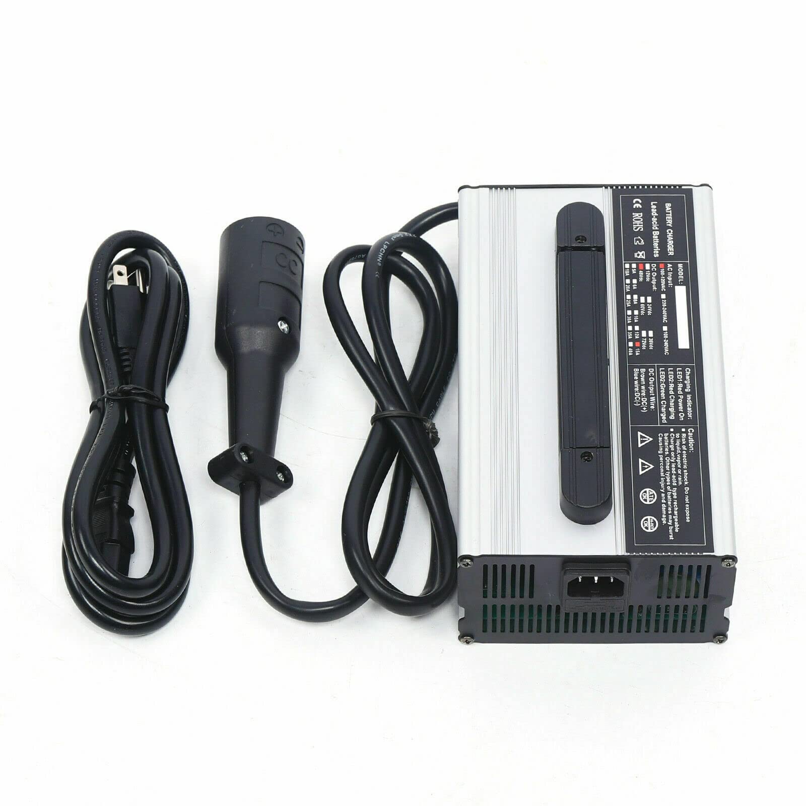 48V 15A Golf Cart Battery Charger with 3-Pin Round Connector - Fast Charging Power Supply for Club Car Golf Carts - US Stock - Perfect for Home, Golf Course & RV Use
