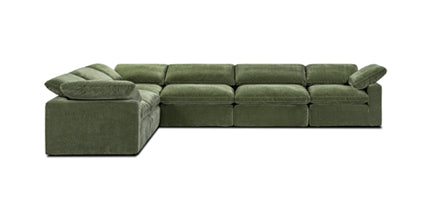 6-Seat Aspen Modular Corner Sectional Sofa - Modern L-Shaped Couch for Living Room, Family Room & Home Theater - Soft Fabric Upholstery with Reversible Chaise