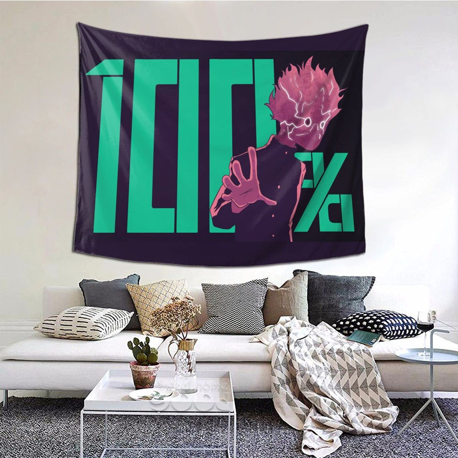Mob Psycho 100 Anime Tapestry Wall Hanging - Large Japanese Decor for Bedroom, Living Room & Dorm Room - Soft Polyester Fabric for Home Decor & Beach Towel | Perfect for Anime Fans, Wall Art & Outdoor Picnics