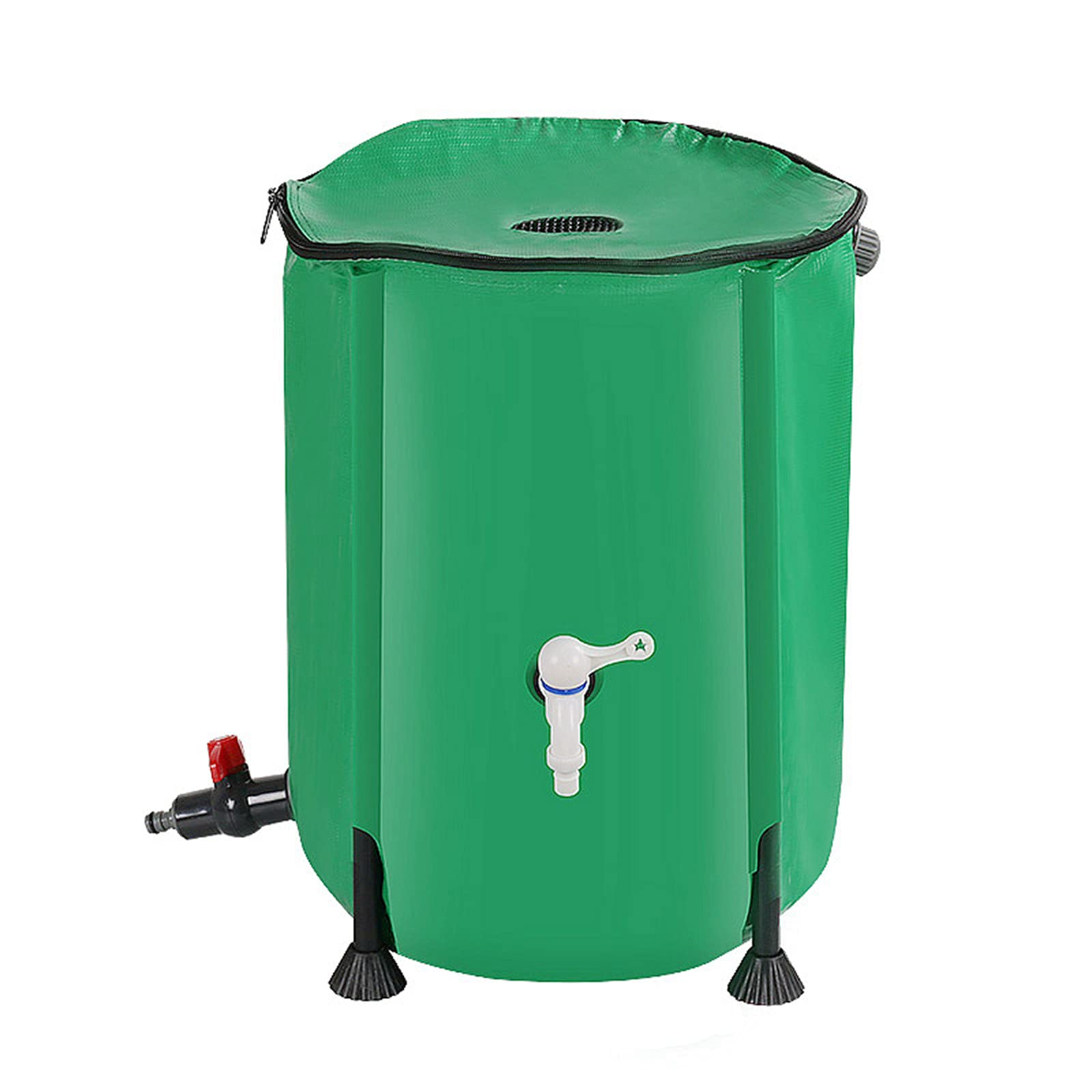 60cm Stackable Rain Barrel Water Butt - 70cm Tall Rainwater Collector with Filter, Spigot & Overflow Kit - Outdoor Water Storage Container for Garden, Lawn & Sustainable Living