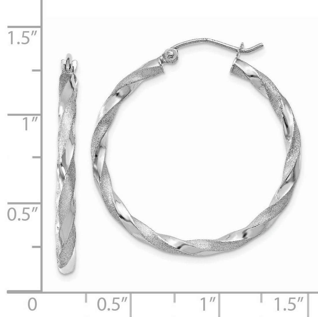 2.5mm Polished and Satin Twisted Hoop Earrings in Real 14k Gold - Elegant Everyday Jewelry for Women, Perfect for Work, Date Night & Special Occasions